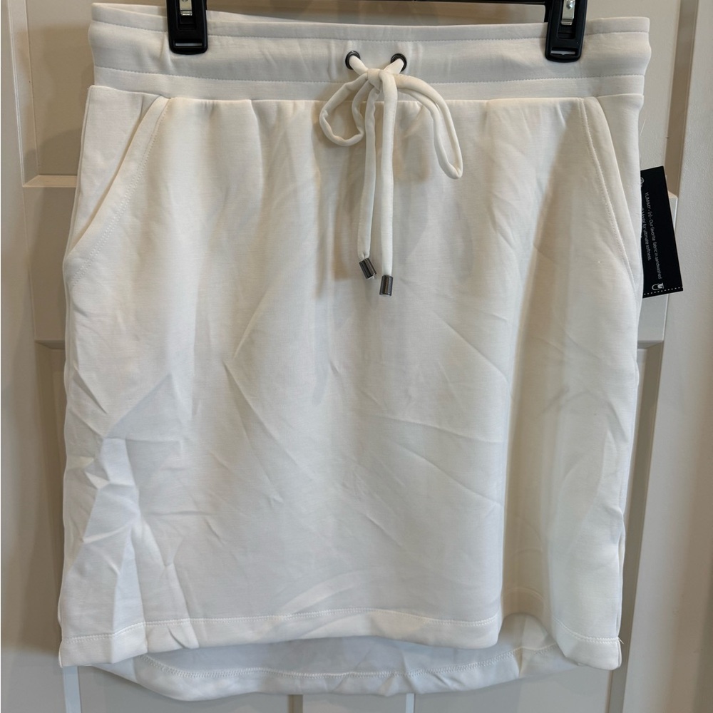 Modal White Drawstring Skirt